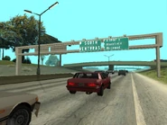 Primeros carteles del tramo de ida.