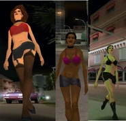 Diferentes tipos de prostitutas en GTA: Vice City.