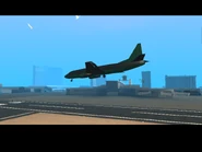 Un aterrizaje en el aeropuerto de Las Venturas.