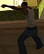 Carl Johnson peleando.