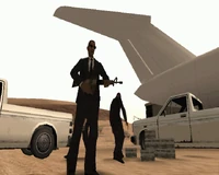 Stowaway2.png (369 kB) Uno de los hombres de la agencia desconocida con una M4 camuflada durante la misión Stowaway.