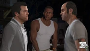 Trevor con Franklin y Michael.