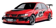 El Mitsubishi Lancer Evolution VIII de la película.