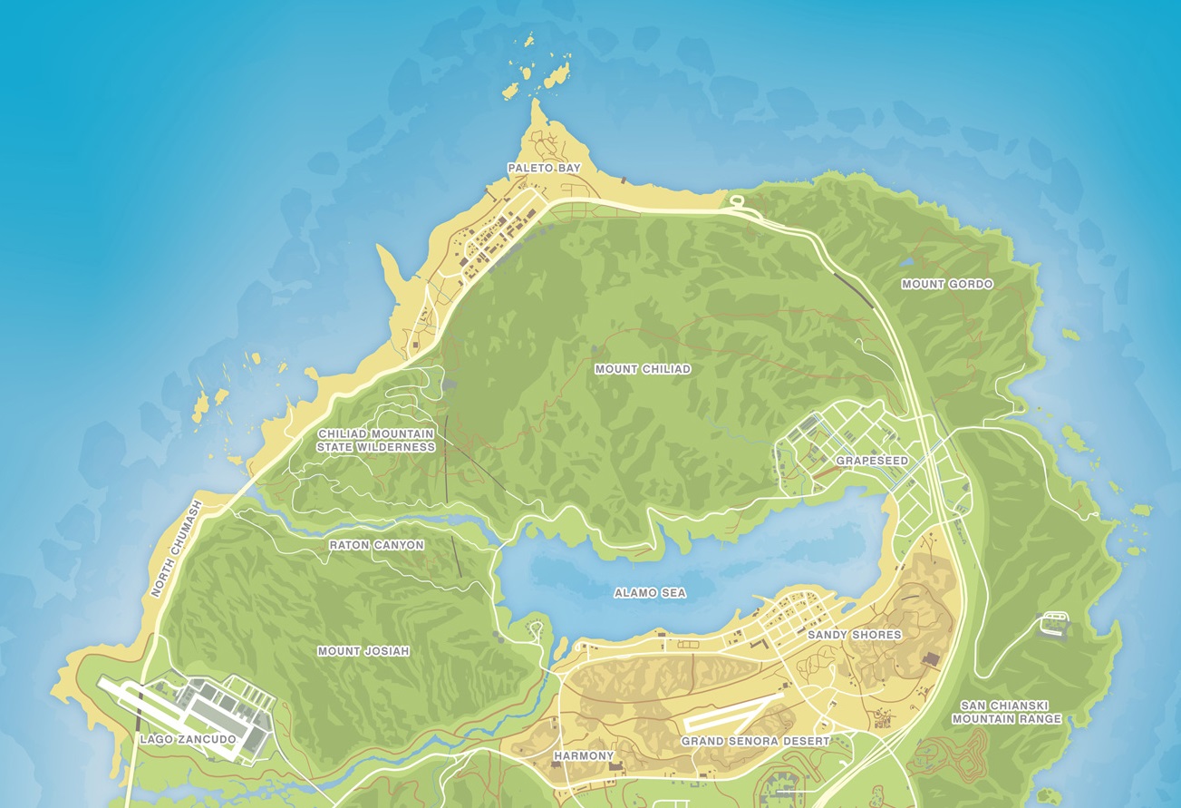 Game Map: Grand Theft Auto V - Atlas View  Trucos para gta v, Juegos de gta,  Trucos de juegos