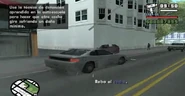 CJ realizando la técnica de detención una vez que se encontró el coche