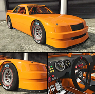 Declasse Hotring Sabre. $830,000 ($622.500 al quedar entre los 3 primeros en 10 carreras de la serie San Andreas Super Sport Series a partir de la actualización GTA Online: Los Santos Drug Wars).