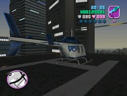 Parte trasera del VCN Maverick en Grand Theft Auto: Vice City.
