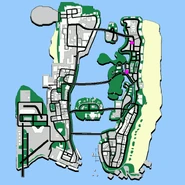 Mapa con la ubicación de la Freeway en Vice City (GTA: VC).