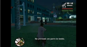 CJ empezando una guerra de pandillas en Glen Park.