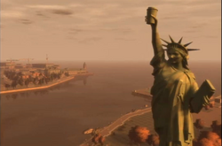 La Estatua de la Libertad en GTA IV sostiene el mayor aviso para Niko Bellic  de que no se acerque a Liberty City