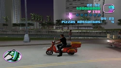 Repartiendo una pizza.