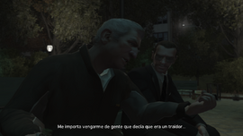 Derrick pidiéndole a Niko el favor de asesinar a .