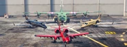 Imagen promocional del B-11 Strikeforce (en color rojo) para Bonificaciones de GTA Online (Noviembre 2020 Parte 3).