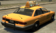 Parte posterior de un Taxi en Grand Theft Auto IV.