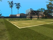 Vista de las 4 canchas de tennis del Richman Country Club.