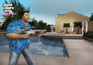 Tommy Vercetti con un rifle de francotirador.