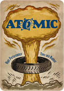 El cartel antiguo de Atomic con un dibujo de una bomba atómica que aparece en el taller del DLC GTA Online: Los Santos Tuners.