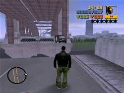 La furgoneta Panlantic en el aire.