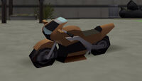 La NRG-900 de Grand Theft Auto: Chinatown Wars en plano normal (PSP).