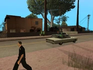 Se puede ver algunos Grove Street Families, después de haber votado a Los Santos Vagos de su barrio.