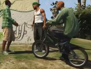 Un Familie en una BMX en Grand Theft Auto V.