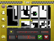 Mapa de destino de un taxi.