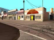 Los negocios, un Ammu-Nation y un Pizza Stack