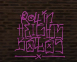 Graffiti de los Rollin' Heights Ballas.