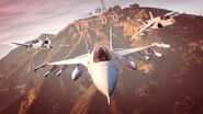 Un P-996 Lazer seguido por un Hydra y un B-11 Strikeforce.