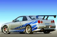 Vista trasera del Skyline GT-R R34