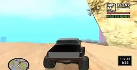 CJ pasando un punto de control