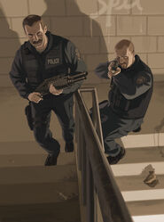 Artwork de unos miembros de la policia de Liberty City.