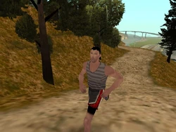 Un deportista trotando