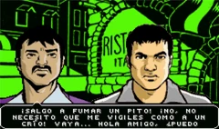 Cisco hablándole amablemente a Mike.