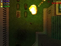 El jugador arrojando un Cóctel molotov en GTA 2.