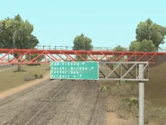 Cartel que indica los destinos de la autopista.