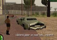 Carl Johnson interactuando con una de estas chicas.