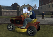 Jimmy Hopkins en un Mower de Bully.