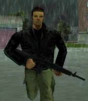 Claude con una M16 en Grand Theft Auto III.