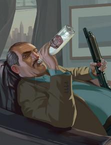 Artwork de Vlad bebiendo alcohol.