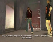 CJ diciendo que el edificio va a derrumbar