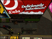 El cartel de eCola en Cruce Estrella, Algonquin, Liberty City.