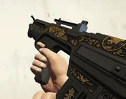 El entintado de metal grabado del fusil avanzado.