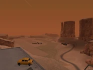 Vista de el desierto desde el estacionamiento.
