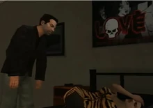 Póster de Love Fist durante la misión `Biker Heat´