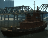 Parte posterior de un Tug en GTA IV.