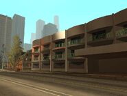 La zona residencial de Temple, al fondo se puede ver Downtown Los Santos.