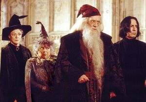 Dumbledore, McGonagall, Sprout y Snape