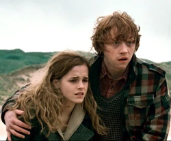 Hermione y Ron (futuros esposa y esposo).