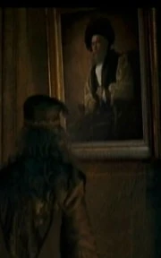 El retrato de Phineas Nigellus Black, con una pareja en el Número 12 de Grimmauld Place